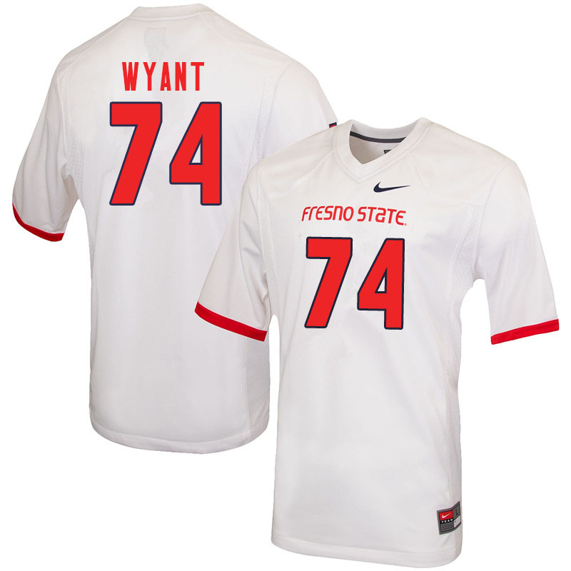 Men #74 Alex Wyant Fresno State Bulldogs College Football Jerseys Sale-White